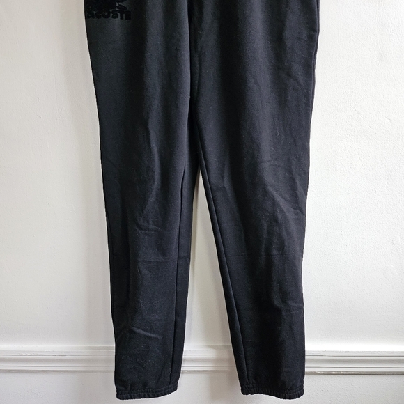 New Lacoste Men's Cotton Fleece Lounge Black Joggers Sweatpants NWT Large - Picture 12 of 16